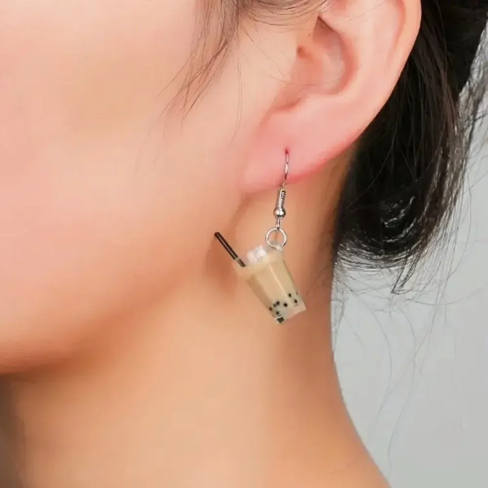 🔅🆕🔅✨Adorable Bubble Tea Design Dangle Earrings ♥️✨
